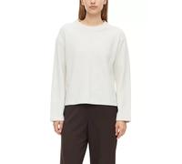 Sweatshirt S.OLIVER, Damen, Gr. 46, weiß (light beige), angeraute Sweatware, Obermaterial: 50% Baumwolle, 50% Polyester, relaxed fit taillenbedeckt, Rundhals, Sweatshirts Sweatshirt, Relaxed Fit mit ü