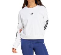 Sweatshirt ADIDAS SPORTSWEAR "W 3S FT SWT", Damen, Gr. XS, schwarz-weiß (weiß, schwarz), Obermaterial: 55% Baumwolle, 36% Polyester, 9% Viskose, normal, Rundhals, Sweatshirts (20122335-XS) weiß, schwa