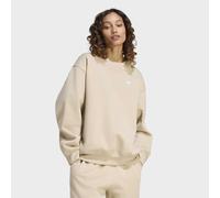 Sweatshirt ADIDAS ORIGINALS "ESS FL CRW OS", Damen, Gr. XS, khaki three, Obermaterial: 82% Baumwolle, 18% Polyester, normal, Rundhals, angesetztes Bündchen, Sweatshirts Sweatshirt (16571914-XS) khaki 