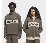 Sweatshirt ADIDAS ORIGINALS "ORIGINALS POLARFLEECE", Damen, Gr. XXL, beige (branch), Obermaterial: 100% Polyester, normal, Rundhals, angesetztes Bündchen, Sweatshirts Sweatshirt, mit Reißverschluss, s