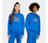 Sweatshirt ADIDAS ORIGINALS "TREFOIL KIDS", Mädchen, Gr. 176, blau (blau, schwarz), Obermaterial: 70% Baumwolle, 30% Polyester, angesetztes Bündchen, Sweatshirts Sweatshirt, sportlicher Stil, lockerer