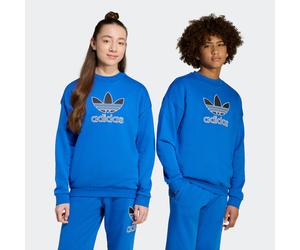 Sweatshirt ADIDAS ORIGINALS "TREFOIL KIDS", Mädchen, Gr. 176, blau (blau, schwarz), Obermaterial: 70% Baumwolle, 30% Polyester, angesetztes Bündchen, Sweatshirts Sweatshirt, sportlicher Stil, lockerer
