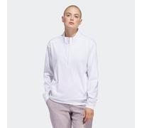 Sweatshirt ADIDAS PERFORMANCE "WOMEN'S ULTIMATE365 HALF-ZIP LAYERING OBERTEIL", Damen, Gr. L, weiß, Obermaterial: 75% Polyester, 25% Elasthan, angesetztes Bündchen, Sweatshirts Sweatshirt (68256757-L)