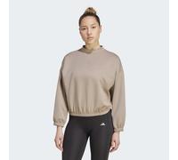 Sweatshirt ADIDAS PERFORMANCE "YOGA ESSENTIALS COVER-UP", Damen, Gr. XS, chalky braun, Obermaterial: 73% Polyester, 19% Baumwolle, 8% Elasthan, Rundhals, angesetztes Bündchen, Sweatshirts Sweatshirt (