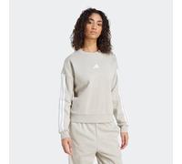 Adidas Sweatshirt Essentials 3-Streifen JX7689 Damen Rundhals Grau (Wonder Alumina/Weiß) XS