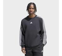 Sweatshirt ADIDAS SPORTSWEAR "ESSENTIALS 3-STREIFEN, FLEECE", Herren, Gr. M, schwarz, weiß, Obermaterial: 70% Baumwolle, 30% Polyester, Rundhals, angesetztes Bündchen, Sweatshirts Sweatshirt (12524225