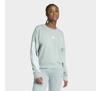 Sweatshirt ADIDAS SPORTSWEAR "ESSENTIALS 3-STREIFEN FRENCH TERRY", Damen, Gr. S, wonder sage, weiß, Obermaterial: 55% Baumwolle, 36% Polyester, 9% Viskose, normal, Rundhals, angesetztes Bündchen, Swea