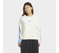 Sweatshirt ADIDAS SPORTSWEAR "ESSENTIALS 3-STREIFEN FRENCH TERRY", Damen, Gr. XL, beige (sanftes weiß, ray blau), Obermaterial: 55% Baumwolle, 36% Polyester, 9% Viskose, normal, Rundhals, angesetztes
