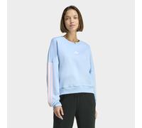 Sweatshirt ADIDAS SPORTSWEAR "ESSENTIALS 3-STREIFEN FRENCH TERRY", Damen, Gr. XXL, glow blau, clear pink, Obermaterial: 55% Baumwolle, 36% Polyester, 9% Viskose, normal, Rundhals, angesetztes Bündchen