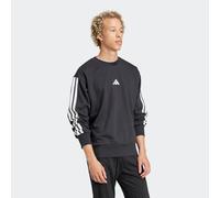 adidas Men's Essential Three Stripes French Terry Sweatshirt, Black/White, M