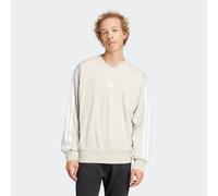 Sweatshirt ADIDAS SPORTSWEAR "M 3S FT SWT", Herren, Gr. S, grau (wonder aluminium, weiß), Obermaterial: 55% Baumwolle, 36% Polyester, 9% Viskose, sportlich, Rundhals, Sweatshirts (24609610-S) wonder a