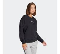 Adidas Women's Essentials LINEAR French Terry Sweatshirt, Black/White, S