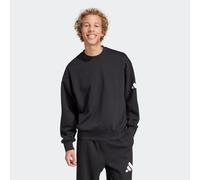 Sweatshirt ADIDAS SPORTSWEAR "ESSENTIALS LOOSE FIT 3-STREIFEN LOGO", Herren, Gr. M, schwarz-weiß (schwarz, weiß), Obermaterial: 55% Baumwolle, 36% Polyester, 9% Viskose, Rundhals, angesetztes Bündchen