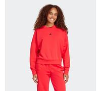 Adidas Women's Essentials SMALL Logo Feel Cozy Relaxed FIT Sweatshirt, Pure Ruby/Black, M