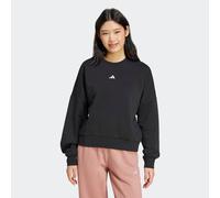 Sweatshirt ADIDAS SPORTSWEAR "ESSENTIALS SMALL LOGO FEELCOMFY", Damen, Gr. M, schwarz-weiß (schwarz, weiß), Obermaterial: 70% Baumwolle, 30% Polyester, Rundhals, angesetztes Bündchen, Sweatshirts Swea