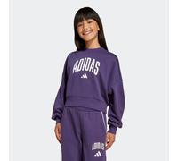 Sweatshirt ADIDAS SPORTSWEAR "JG CLGT FT SWT", Mädchen, Gr. 128, aurora plum, weiß, Obermaterial: 70% Baumwolle, 30% Polyester, Rundhals, Sweatshirts Sweatshirt (86935647-128) aurora plum, weiß