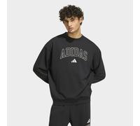 Sweatshirt ADIDAS SPORTSWEAR "M COLL FT CRW", Herren, Gr. S, schwarz (schwarz, sanftes weiß), Obermaterial: 55% Baumwolle, 36% Polyester, 9% Viskose, normal, Rundhals, angesetztes Bündchen, Sweatshirt