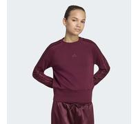 Sweatshirt ADIDAS SPORTSWEAR "SATIN", Mädchen, Gr. 152, rot (maroon, maroon), Obermaterial: 70% Baumwolle, 30% Polyester, normal, Rundhals, angesetztes Bündchen, Sweatshirts Sweatshirt (65894307-152)