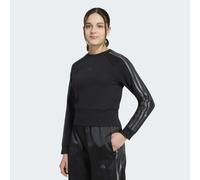 Sweatshirt ADIDAS SPORTSWEAR "SATIN", Mädchen, Gr. 164, schwarz (schwarz, grau six), Obermaterial: 70% Baumwolle, 30% Polyester, normal, Rundhals, angesetztes Bündchen, Sweatshirts Sweatshirt (9705514