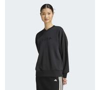 Seasonal Essentials Satin-Sweatshirt, V-Ausschnitt Black L
