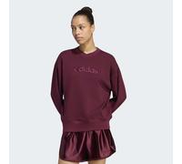 Sweatshirt ADIDAS SPORTSWEAR "SEASONAL ESSENTIALS SATIN-, V-AUSSCHNITT", Damen, Gr. XL, lila (maroon), Obermaterial: 55% Baumwolle, 36% Polyester, 9% Viskose, normal, V-Ausschnitt, angesetztes Bündche