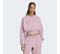 Sweatshirt ADIDAS SPORTSWEAR "SOFT LUX, LOCKER GESCHNITTEN", Damen, Gr. S, rosa (magic mauve), Obermaterial: 51% Polyester, 25% Modal, 15% Baumwolle, 9% Elasthan, normal, Rundhals, angesetztes Bündche