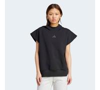 Sweatshirt ADIDAS SPORTSWEAR "SOFT LUX LOCKERER ÄRMELLOSER HOODIE", Damen, Gr. M, schwarz, Obermaterial: 51% Polyester, 25% Modal, 15% Baumwolle, 9% Elasthan, angesetztes Bündchen, Sweatshirts Sweatsh