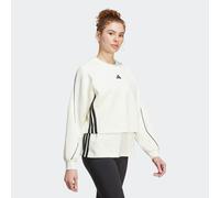 Sweatshirt ADIDAS SPORTSWEAR "STADIUM 3-STREIFEN MIT RUNDHALSAUSSCHNITT", Damen, Gr. XL, sanftes weiß, schwarz, Obermaterial: 75% Baumwolle, 25% Polyester, Rundhals, angesetztes Bündchen, Sweatshirts 