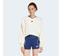 Sweatshirt ADIDAS SPORTSWEAR "STADIUM, V-AUSSCHNITT", Damen, Gr. XXL, sanftes weiß, dunkelblau, Obermaterial: 100% Baumwolle, V-Ausschnitt, angesetztes Bündchen, Sweatshirts Sweatshirt (99847027-XXL)