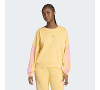 Sweatshirt ADIDAS SPORTSWEAR "W 3S FT SWT", Damen, Gr. M, semi ice tangerine, st tropic bloom, Obermaterial: 55% Baumwolle, 36% Polyester, 9% Viskose, normal, Rundhals, angesetztes Bündchen, Sweatshir