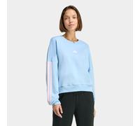 Sweatshirt ADIDAS SPORTSWEAR "W 3S FT SWT", Damen, Gr. XL, glow blau, clear pink, Obermaterial: 55% Baumwolle, 36% Polyester, 9% Viskose, normal, Rundhals, Sweatshirts Sweatshirt (29824063-XL) glow bl