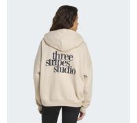 Sweatshirt ADIDAS SPORTSWEAR "W 3SS FL HD2", Damen, Gr. S, crystal linen, Obermaterial: 70% Baumwolle, 30% Polyester, normal, V-Ausschnitt, angesetztes Bündchen, Sweatshirts Sweatshirt, Print - Hoodie