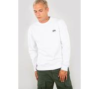 Sweatshirt ALPHA INDUSTRIES "Basic Sweater small Logo", Herren, Gr. XL, weiß, angeraute Sweatware, Obermaterial: 80% Baumwolle, 20% Polyester, bedruckt, normal normal, Rundhals, Rippbündchen, Sweatshi