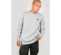 Sweatshirt ALPHA INDUSTRIES "Basic Sweater small Logo", Herren, Gr. XXL, grau (grau heather), angeraute Sweatware, Obermaterial: 80% Baumwolle, 20% Polyester, bedruckt, meliert, normal normal, Rundhal