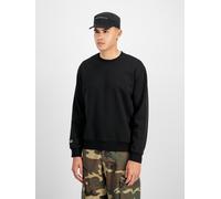 Sweatshirt ALPHA INDUSTRIES "Label Sweater BP", Herren, Gr. XL, schwarz, angeraute Sweatware, Obermaterial: 80% Baumwolle, 20% Polyester, bedruckt, regular fit normal, Rundhals, Rippbündchen, Sweatshi