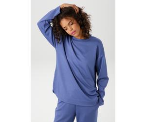 Sweatshirt ANISTON CASUAL, Damen, Gr. 44, blau, Jersey, Obermaterial: 49% Modal, 46% Polyester, 5% Elasthan, unifarben, lässig geschnitten Po-bedeckend, Rundhals, Sweatshirts Sweatshirt, in trendiger