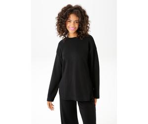 Sweatshirt ANISTON CASUAL, Damen, Gr. 46, schwarz, Jersey, Obermaterial: 49% Modal, 46% Polyester, 5% Elasthan, unifarben, lässig geschnitten Po-bedeckend, Rundhals, Sweatshirts Sweatshirt, in trendig