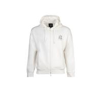 AX ARMANI EXCHANGE Herren Sweatjacke mit Kapuze - Hoodie Full-Zip, Baumwoll-Mix Weiß 2XL