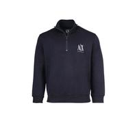 Armani Exchange Herren Icon Project, Embroidered Logo, Front Zip Sweatshirt, Deep Navy, XXL