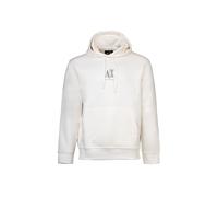 Armani Exchange Men's Cotton Icon Logo Hoodie Hooded Sweatshirt, Cremeweiß, Large