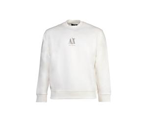 Sweatshirt ARMANI EXCHANGE "Sweatshirt", Herren, Gr. S, weiß, Obermaterial: 79% Baumwolle CO. 17% Polyester PES. 4% Elasthan EL., Sweatshirts Sweatshirt (47272360-S) weiß