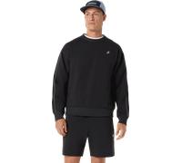 Sweatshirt ASICS "ASICS TRACK CLUB HERITAGE CREW-NECK TOP", Herren, Gr. L, performance schwarz, Obermaterial: 65% Baumwolle, 28% Polyester, 7% Elasthan, Sweatshirts Sweatshirt (83324358-L) performance