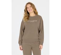 Sweatshirt ATHLECIA "Atkins", Damen, Gr. 36, grau, braun, 65% Polyester, 35% Baumwolle, meliert, unifarben, normal, Rundhals, Sweatshirts, aus weichem und komfortablem Material (78929521-36) grau, bra