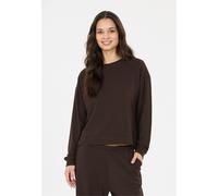 Sweatshirt ATHLECIA "Brenan", Damen, Gr. 44, braun, 62% Polyester, 4% Elasthan, 34% Viskose, unifarben, normal, Rundhals, Sweatshirts Sweatshirt, im tollen Basic-Design (13589222-44) braun