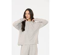 Sweatshirt ATHLECIA "Brenan", Damen, Gr. 44, grau (hellgrau), 62% Polyester, 4% Elasthan, 34% Viskose, unifarben, normal, Rundhals, Sweatshirts Sweatshirt, im tollen Basic-Design (73997959-44) hellgra