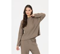 Sweatshirt ATHLECIA "Cardall", Damen, Gr. 44, braun (grau), 66% Polyester, 28% Viskose, 6% Elasthan, unifarben, normal, Rundhals, Sweatshirts Sweatshirt, Komfort (82459132-44) grau
