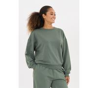 Sweatshirt ATHLECIA "Crecy", Damen, Gr. 44, tannengrün, 50% Baumwolle, 48% Polyester, 2% Elasthan, unifarben, normal, Rundhals, Sweatshirts Sweatshirt, aus super weichem Material (27333703-44) tanneng