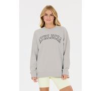 Sweatshirt ATHLECIA "Fenne", Damen, Gr. 36, grau (hellgrau), 100% Baumwolle, bedruckt, normal, Rundhals, Sweatshirts Sweatshirt, Komfort (21979367-36) hellgrau