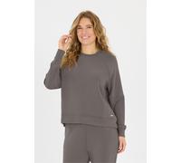 Sweatshirt ATHLECIA "Jacey", Damen, Gr. 46, grau (grau, braun), 51% Polyester, 44% Modal, 5% Elasthan, unifarben, normal, Rundhals, Sweatshirts Sweatshirt, aus extra weichem Material (17450705-46) gra