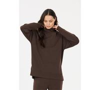 Sweatshirt ATHLECIA "Yunes", Damen, Gr. 38, braun (dunkelbraun), 35% Modal, 59% Polyester, 6% Elasthan, unifarben, normal, hoch geschlossener Ausschnitt, Sweatshirts Sweatshirt, im klassischen Design
